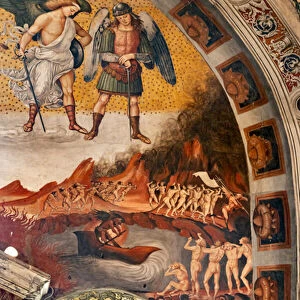 Call to Hell, detail showing the Antehell, taken from Dantes description, 1500-02 (fresco)