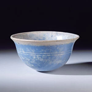 Hellenistic blue cast bowl, 2nd century BC (glass)
