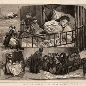 "Help the Helpers!", Hospital Sunday, 13 June 1880 (engraving)