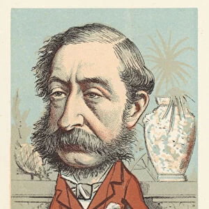 Henry Herbert, 4th Earl of Carnarvon, Secretary of State for the Colonies, 1874 (colour litho)