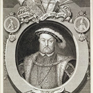 Henry VIII (1491-1547), after a painting in the Royal Gallery at Kensington (engraving)