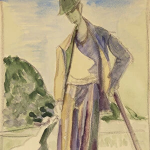 The Herdsman; Der Hirte, (gouache, watercolour and balck crayon on paper)