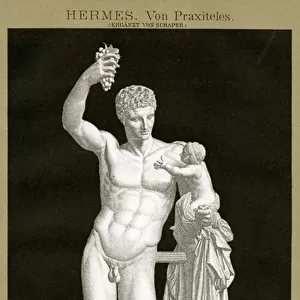 Hermes and the Infant Dionysos attributed to Praxiteles c. 1895 (colour chromolithograph)