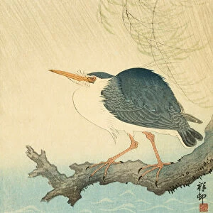 Heron in a Storm, by Japanese artist Ohara Koson