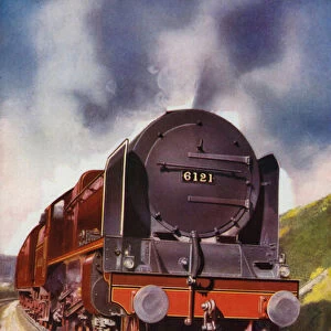 Highland Light Infantry, Royal Scot class 4-6-0 passenger express steam locomotive of the London, Midland and Scottish Railway (colour litho)
