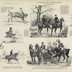 The history of horse riding (litho)