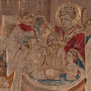 History of Saint Piat and Saint Eleuthere, Scene 6 Detail mid. Baptism scene