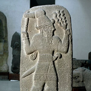 Hittite civilization: stele in basalt of the god of the Tempete. Empire neo hittite