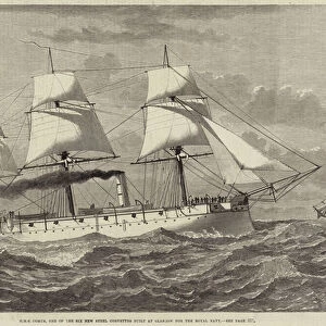 HMS Comus, One of the Six New Steel Corvettes built at Glasgow for the Royal Navy (engraving)