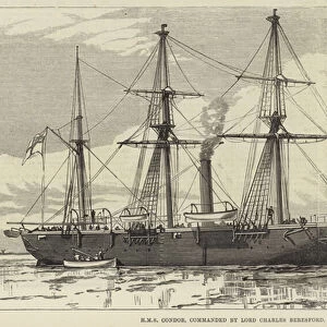 HMS Condor, commanded by Lord Charles Beresford (engraving)