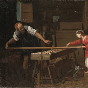 The Holy Family in the carpenters shop (oil on canvas)