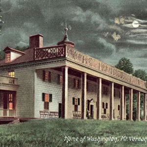 Home of George Washington, Mount Vernon, Virginia (colour litho)