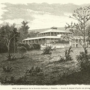Hotel du gouverneur de la Nouvelle-Caledonie, a Noumea (engraving)