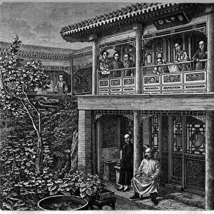 House of a wealthy Chinese negociant;Engraving in "The Youth Journal"