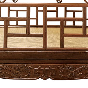 Detail of a Huanghuali six-post canopy bed, Jiazichuang Qing Dynasty (wood