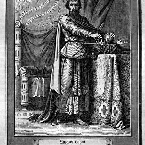 Hugues Capet (940-996) king of the Franks (en bas) Engraving in "