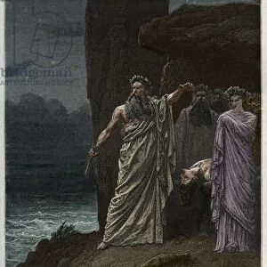 Human sacrifice by the druid after Alphonse de Neuville - Druids offering human