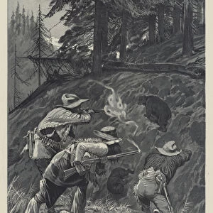 Hunting "Old Ephraim"in the Rockys (litho)