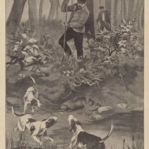 Hunting otters (litho)