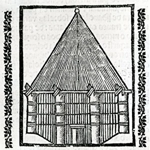 A Hut from la Historia general de las Indias 1547 (woodcut)