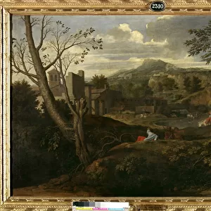 Ideal landscape. Painting by Nicolas Poussin (1594-1665), 17th century. Dim: 1, 2x1, 87m