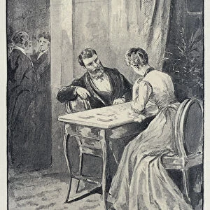 Illustration for Anna Karenina: Levin proposes to Kitty (litho)