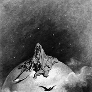 Illustration from Edgar Allan Poes The Raven, 1882 (engraving)
