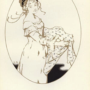 Illustration for The Happy Hypocrite by Max Beerbohm (colour litho)