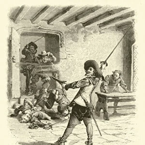 Illustration for The Three Musketeers (engraving)