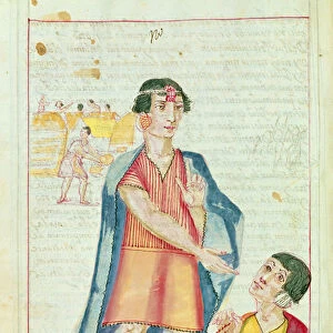 Illustration of a Quipu, from Historia y Genealogia Real de los Reyes Incas del Peru