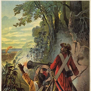 Illustration for Robinson Crusoe (colour litho)