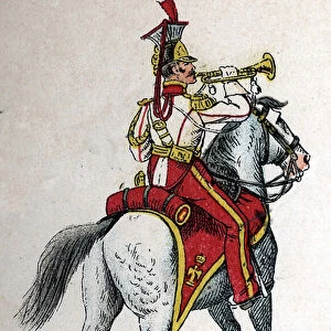 Imperial Guard Napoleon I: Polish Lancer - Trumpet. Plate from the book Les Uniforms de