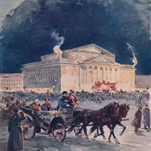 The Imperial Opera House after a Gala Performance (colour litho)