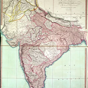 Improved Map of India published in London 1820 (colour lithograph)