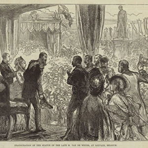 Inauguration of the Statue of the late M Van de Weyer, at Louvain, Belgium (engraving)