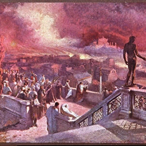 Incendie de Rome, Great fire of Rome (postcard)