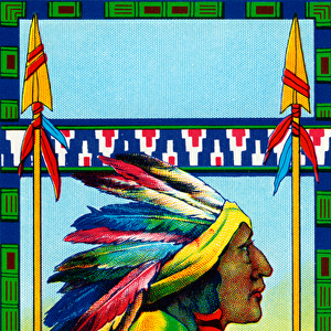 Indian Chief Product Label, 1921 (colour litho)