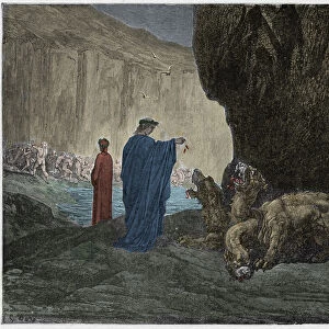 Inferno, Canto 6 : Virgil feeds Cerberus (Cerbere) in the third circle