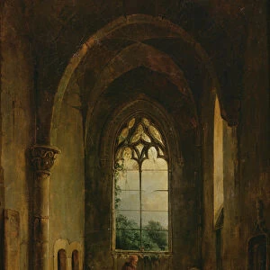 Interior of a Cloister (oil on canvas)