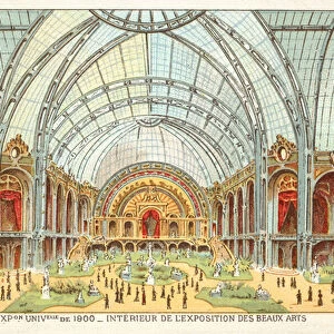 Interior of the Exposition des Beaux Arts, Exposition Universelle 1900, Paris (chromolitho)