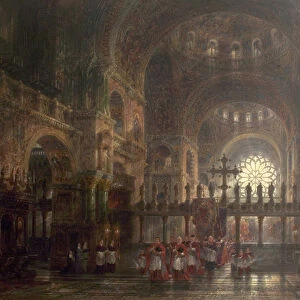 Interior of St Marks Basilica, Venice, Italy, 1877 (oil on canvas)