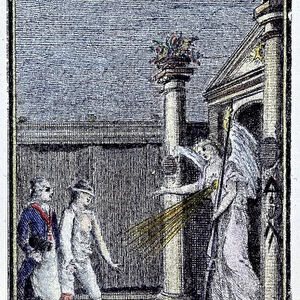 Introduction of the apprentice mason - from an engraving from the "