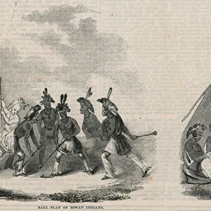 Ioway Indian encampment, Lords Cricket Ground (engraving)