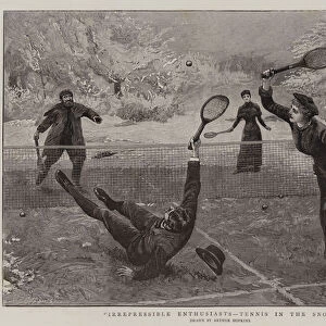 Irrepressible Enthusiasts, Tennis in the Snow (engraving)