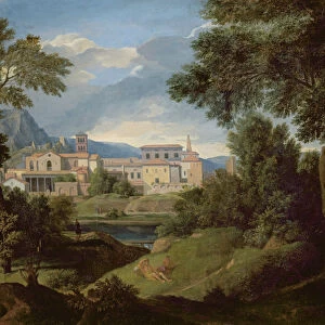 Italian landscape (oil on canvas)