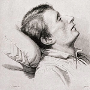 The Italian poet Giacomo Leopardi (1798-1837) on his deathbed