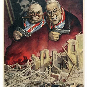 Italian Propaganda Poster "Su loro ricade la colpa!" pub. 1939-45 (Colour litho)