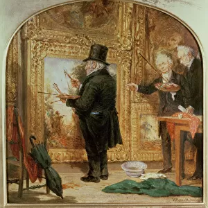 J. M. W. Turner (1775-1851) at the Royal Academy, Varnishing Day (oil on canvas)