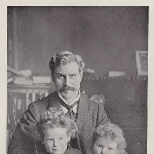 J Ramsay MacDonald, Ishbel and Malcolm when Children (b / w photo)