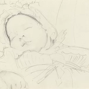 Jack Millet as a baby (b. 1888), c. 1888 (graphite on paper)